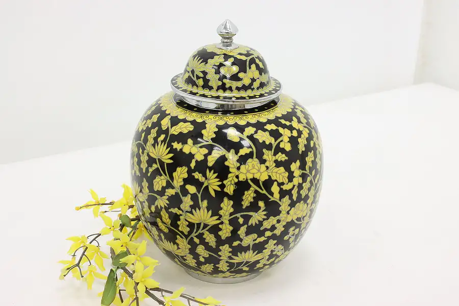 Main image of Chinese Vintage Cloisonne Enamel Tea or Ginger Jar Urn