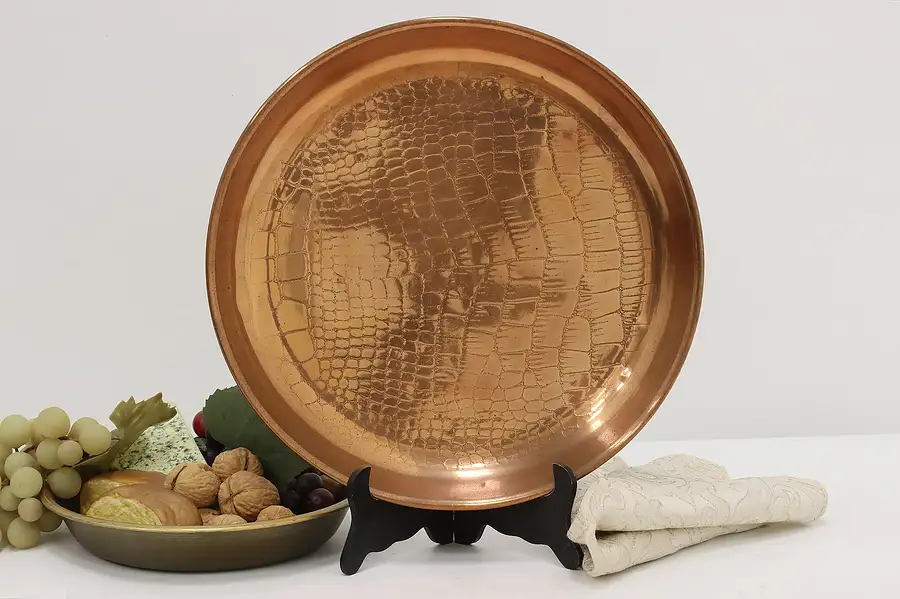 Main image of Farmhouse Antique Copper Kitchen Platter or Serving Tray, JS