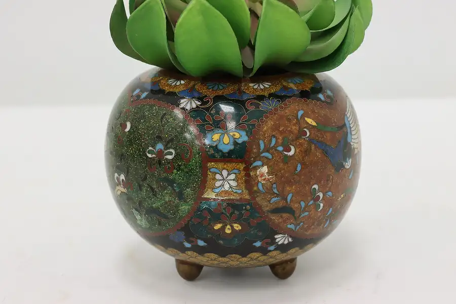 Main image of Japanese Vintage Cloisonne Flower Vase, Birds