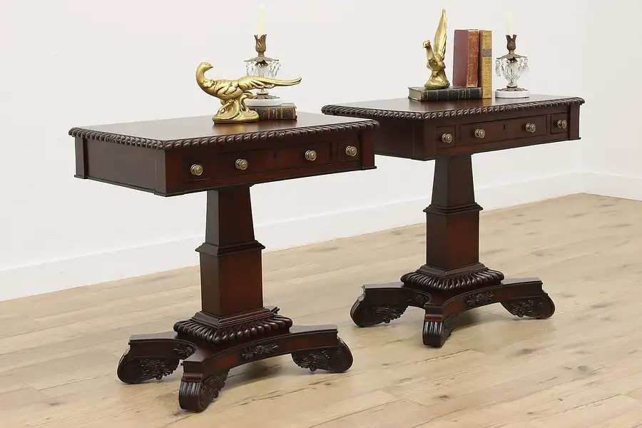 Main image of Pair of Empire Design Antique Nightstands or End Tables