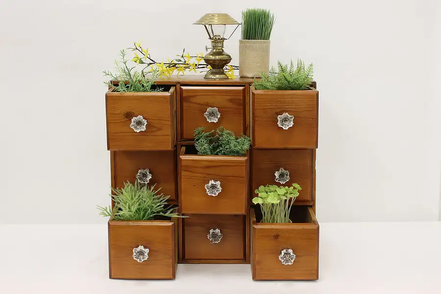 Main image of Farmhouse Antique Pine Apothecary Spice Collector Cabinet