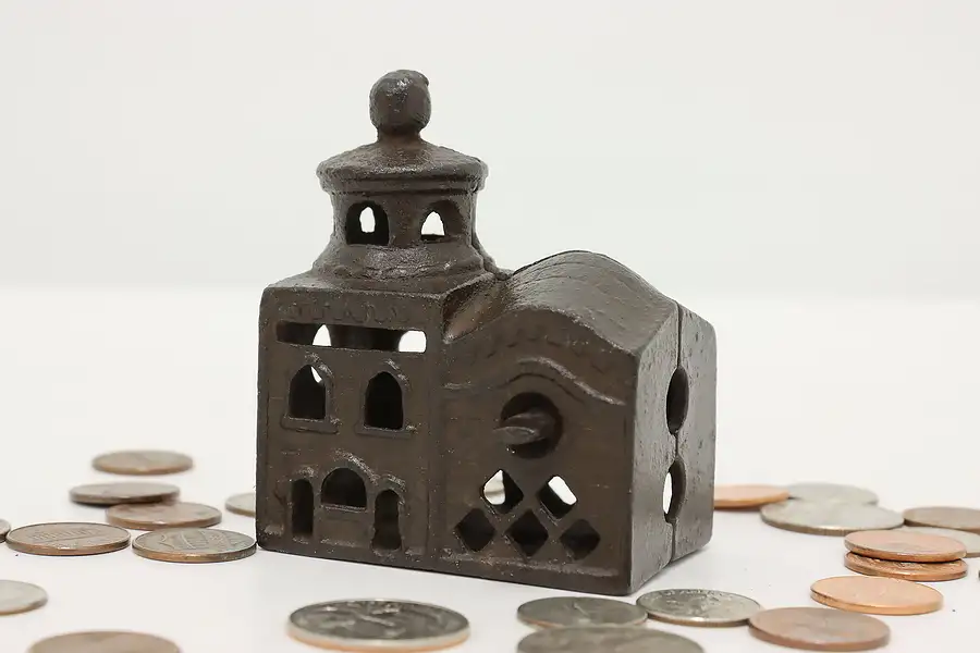 Main image of Victorian Antique Cast Iron Church Coin Bank