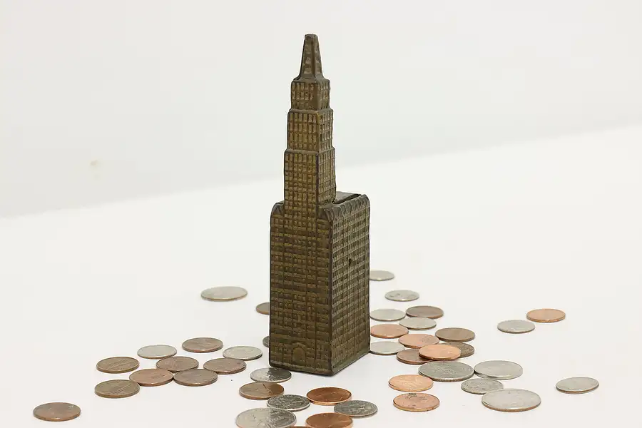 Main image of NYC Woolworth Building Antique Cast Iron Coin Bank