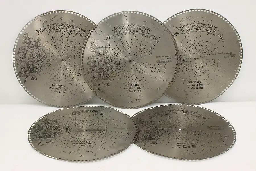 Main image of Set of 5 Antique Regina Music Box 15.5" Discs "Skirt Dance"