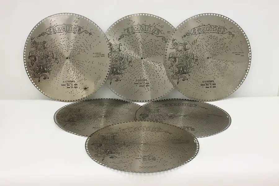 Main image of Set of 6 Antique Regina Music Box 15.5" Discs "La Paloma"