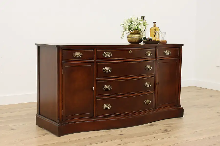 Main image of Traditional Bowfront Vintage Buffet, Server, or Bar Cabinet