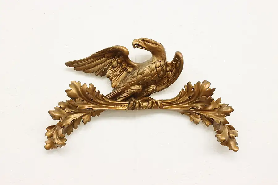 Main image of Carved Vintage Painted Eagle Sculpture Salvage Crest