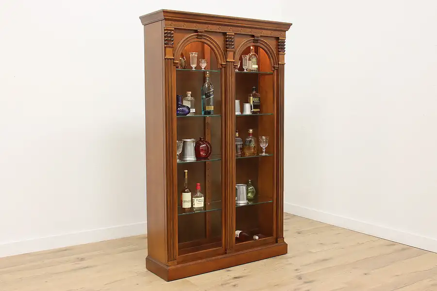 Main image of Neoclassical Design Carved Oak Library Bookcase, Pulaski