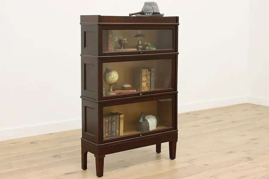 Main image of Macey Antique 3 Stack Oak Lawyer Bookcase or Bath Cabinet