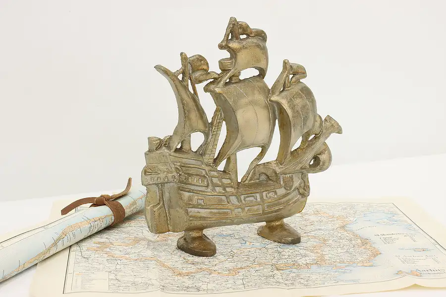 Main image of Victorian Design Sailing Ship Door Stop Sculpture