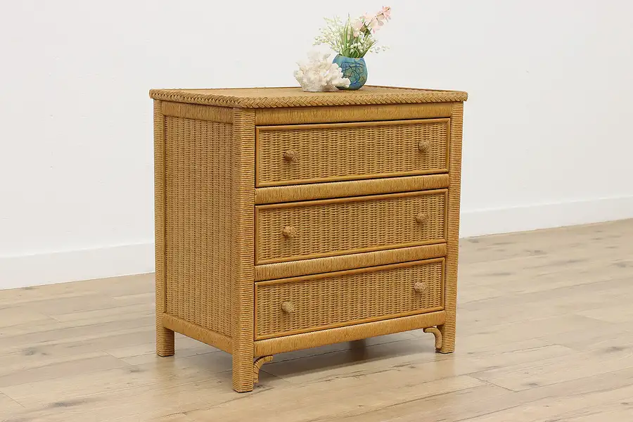 Main image of Wicker Vintage Chest, Dresser, Nightstand, Link Lexington