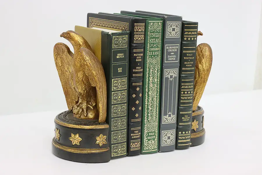 Main image of Pair of Italian Vintage Painted Eagle Bookends, Borghese