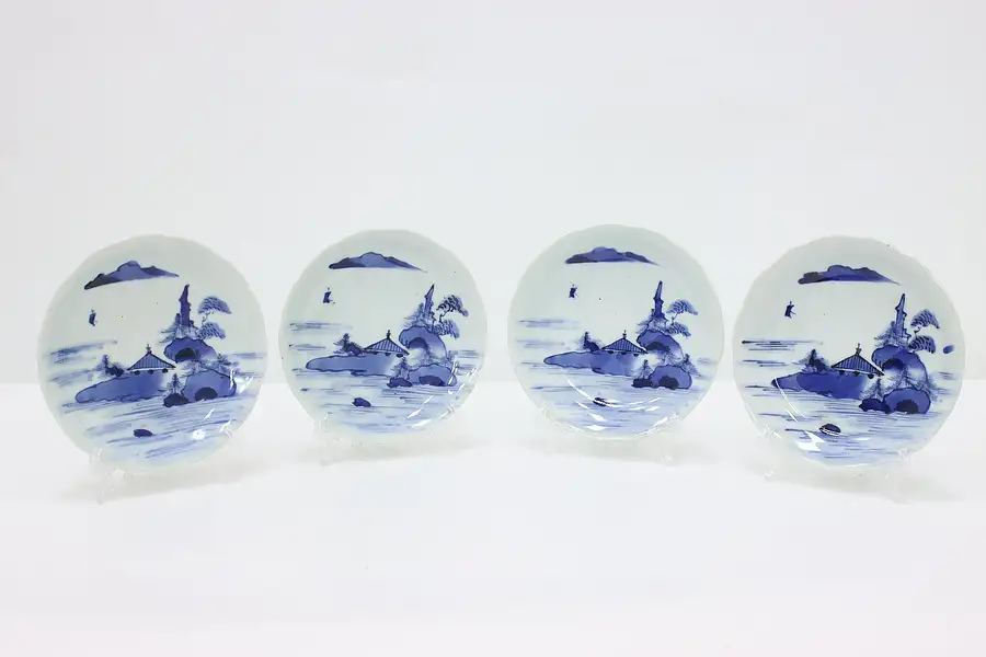 Main image of Set of 4 Vintage Chinese Ceramic Plates, Island Temple