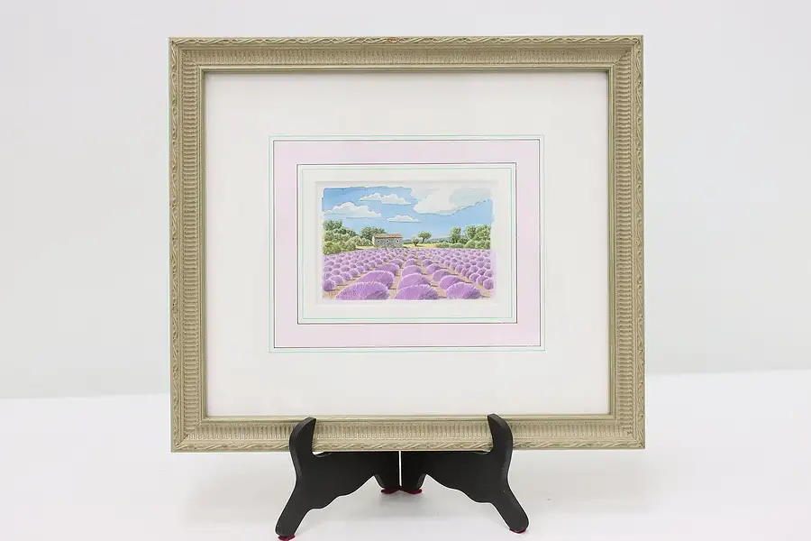 Main image of Lavender Field Original Watercolor Painting, Franck 13"