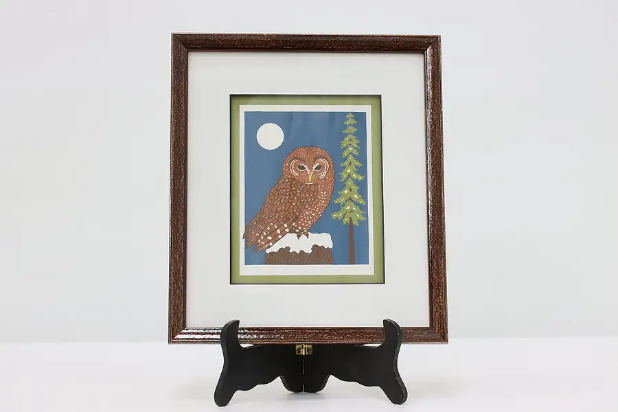 Main image of Northern Spotted Owl Vintage Original Screen Print Allen 10"