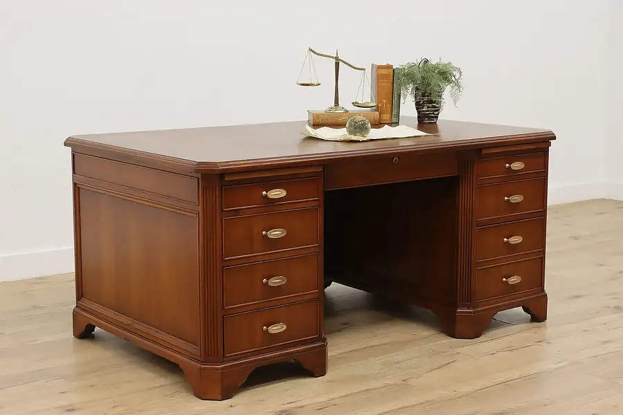 Main image of Walnut Vintage Executive Office or Library Desk, GSA