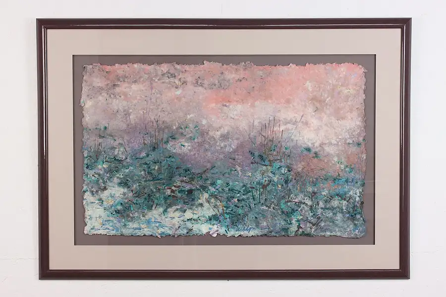 Main image of Pond at Sunset Vintage Original Dyed Textile Panel 42"