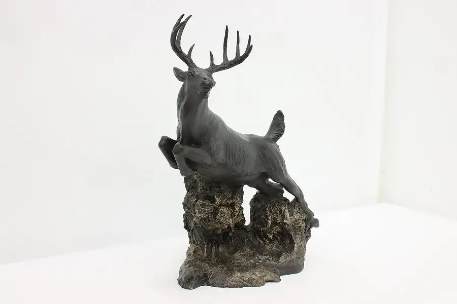 Main image of Farmhouse Vintage White Tail Buck Sculpture, Phelps