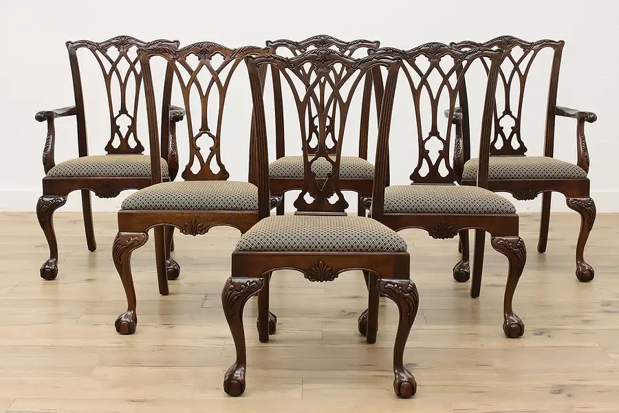 Main image of Set of 6 Vintage Georgian Dining Chairs, Drexel