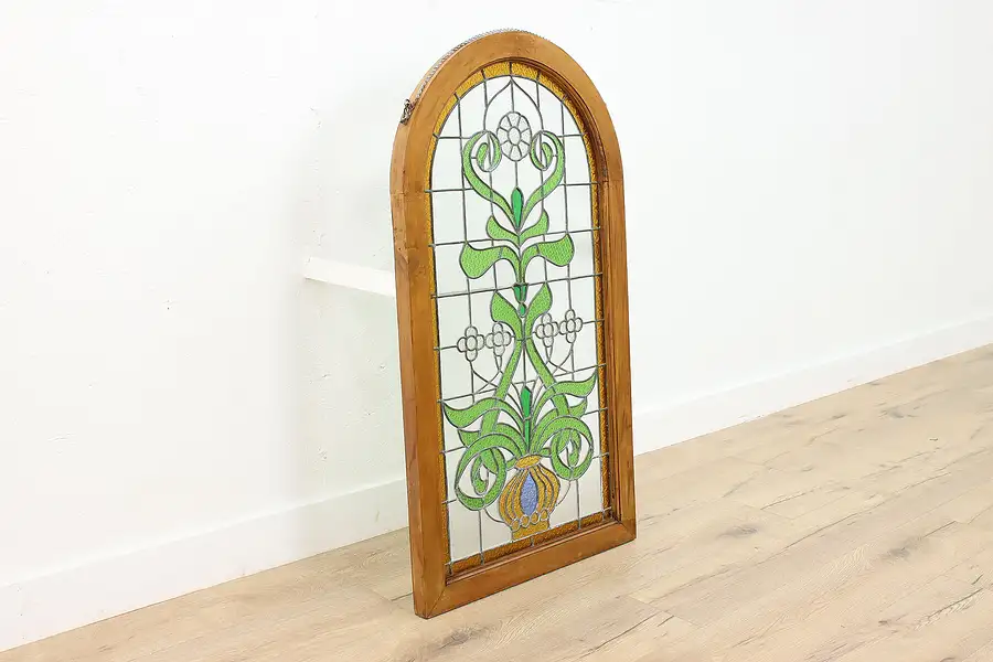 Main image of Architectural Salvage Vintage Stained Glass Window