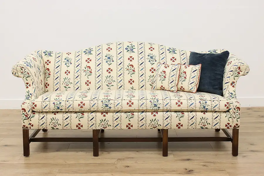 Main image of Traditional Vintage Floral Upholstery Sofa or Couch, Pillows