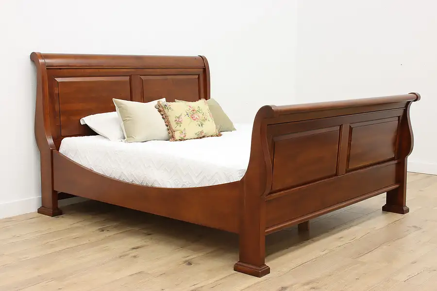 Main image of Traditional Vintage Cherry King Size Sleigh Bed, Sligh