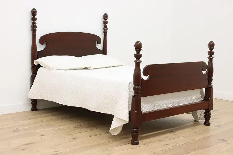 Main image of Georgian Design Antique Mahogany Full Size Poster Bed Berkey