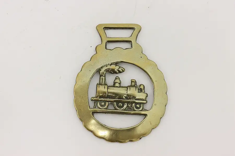 Main image of Horse Vintage Brass Harness Medallion, Train