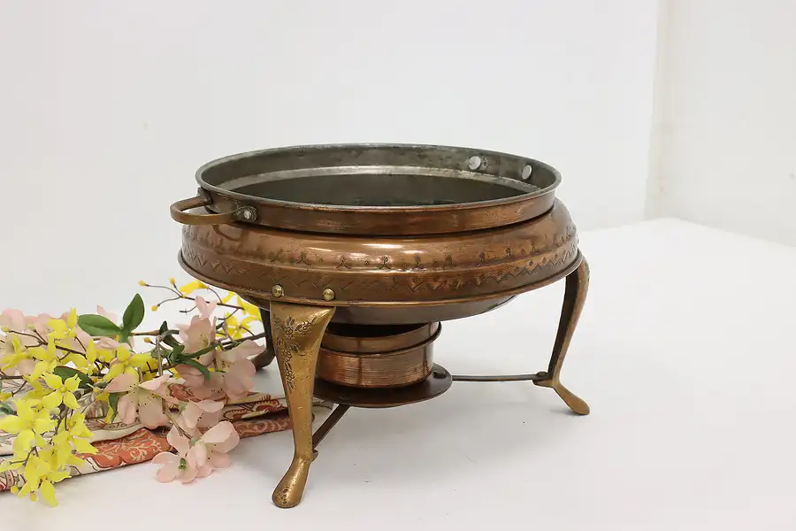 Main image of Farmhouse Vintage Copper Chaffing Dish & Burner