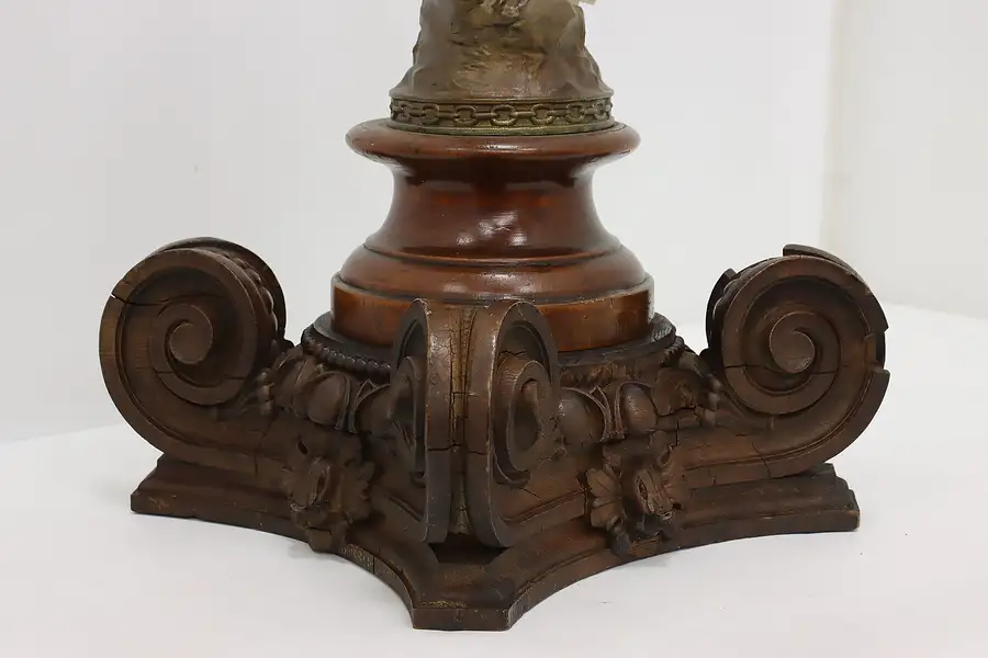 Main image of Architectural Salvage Antique Carved Oak Column Fragment