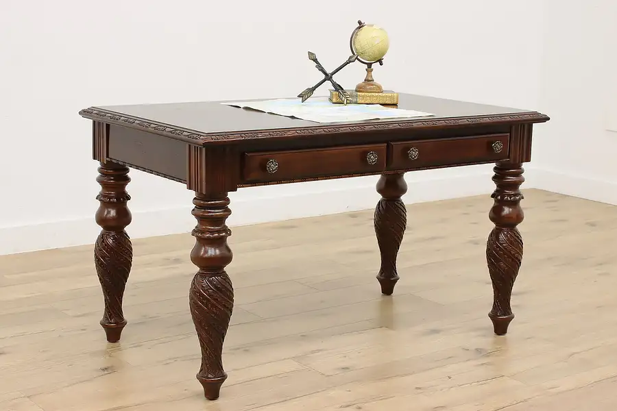 Main image of Traditional Design Mahogany Library Table or Office Desk