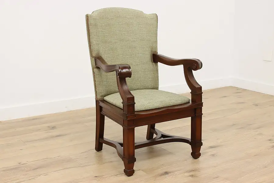 Main image of Traditional Antique Carved Walnut Office Desk Chair, Clemco