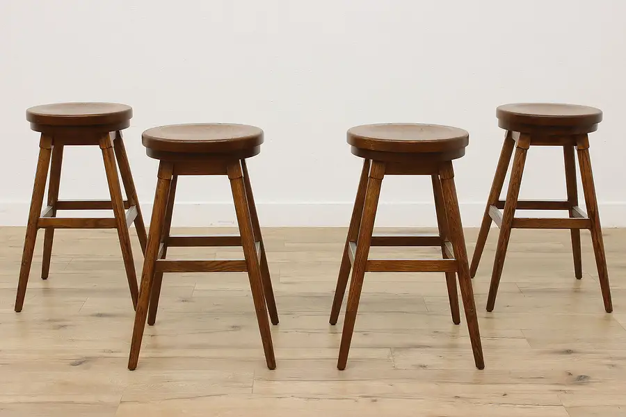 Main image of Set of 4 Farmhouse Vintage Bar or Counter Stools, Buckstaff