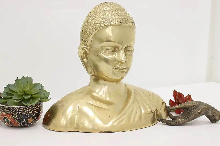 Main image of Indian Vintage Brass Bust of Buddha