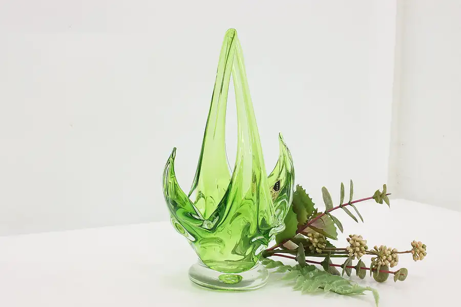 Main image of Canadian Vintage Green Crystal Sculpture or Bowl, EDAG