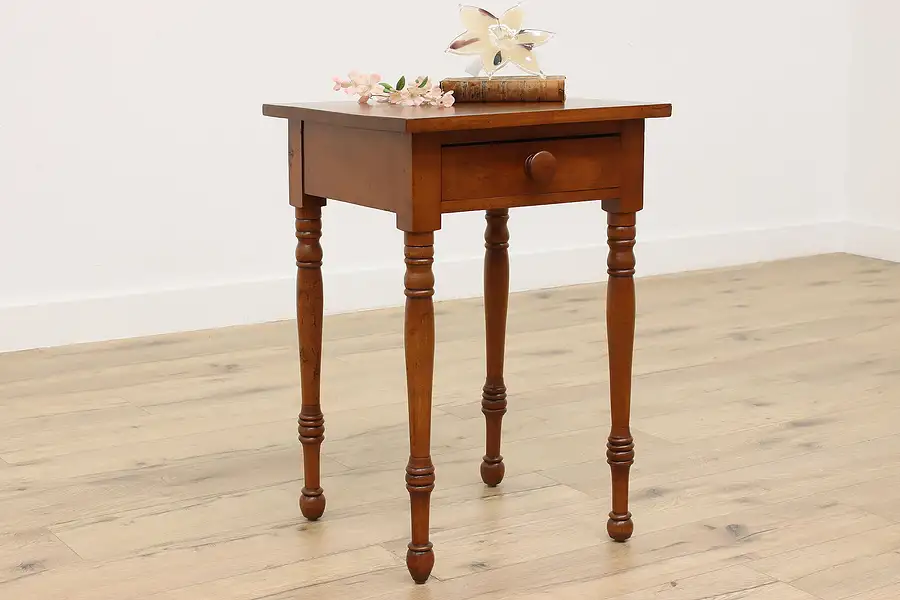 Main image of Sheraton Design Antique Birch Nightstand End or Hall Table