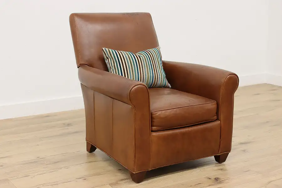 Main image of Traditional Vintage Leather Library or Lounge Chair, Lee