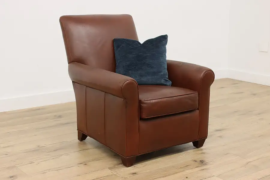 Main image of Traditional Vintage Leather Library or Club Chair, Lee