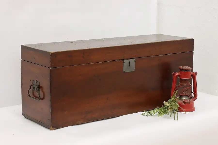 Main image of Farmhouse Antique Poplar Tool Chest or Storage Trunk