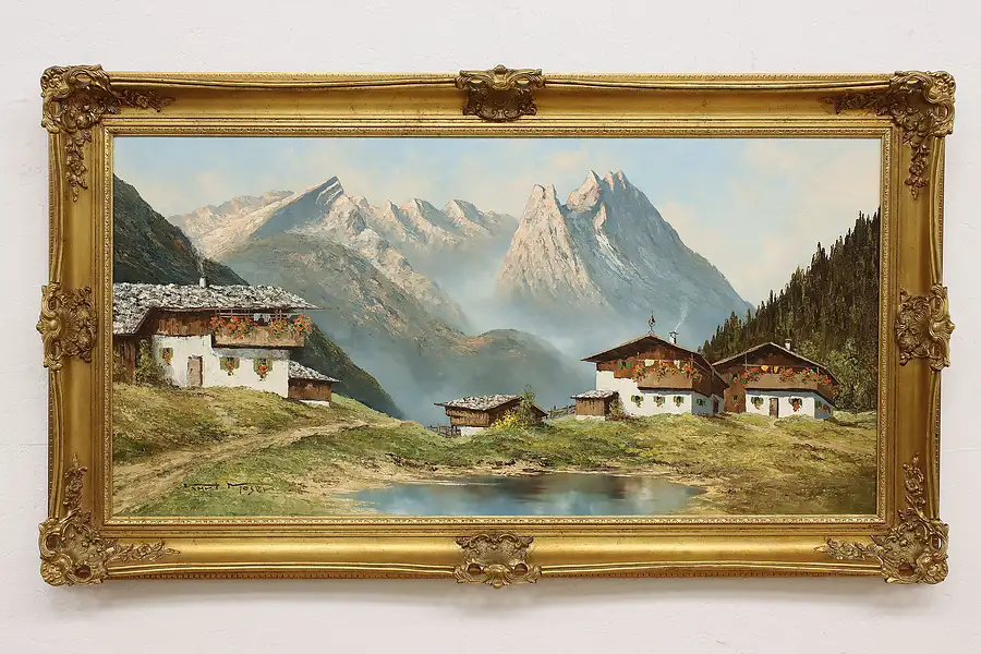 Main image of Wetterstein Mountains Vintage Original Painting Moser 56"