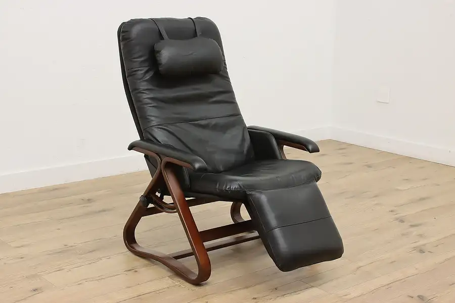 Main image of Midcentury Modern Design Leather & Birch Recliner, Nepsco