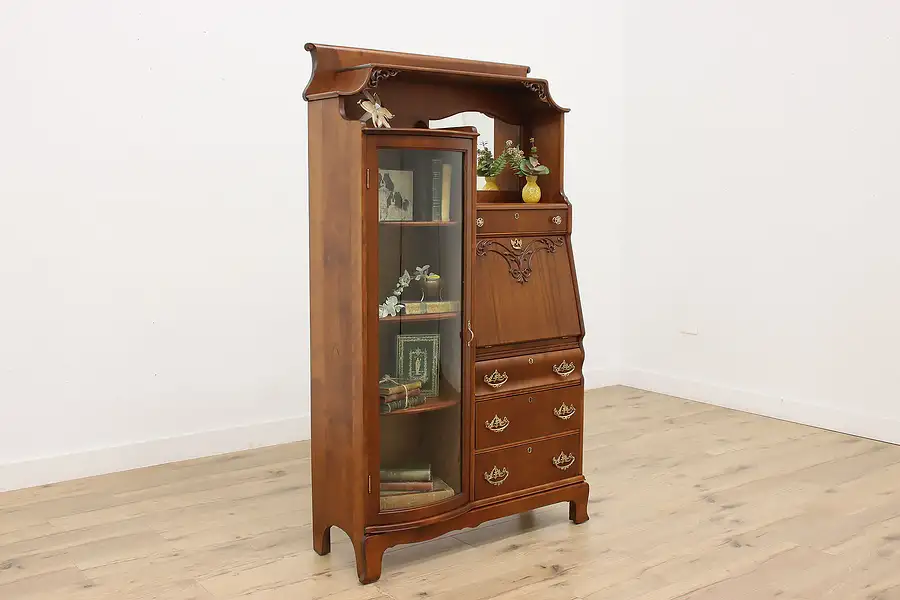 Main image of Victorian Antique Side by Side Secretary Desk & Bookcase