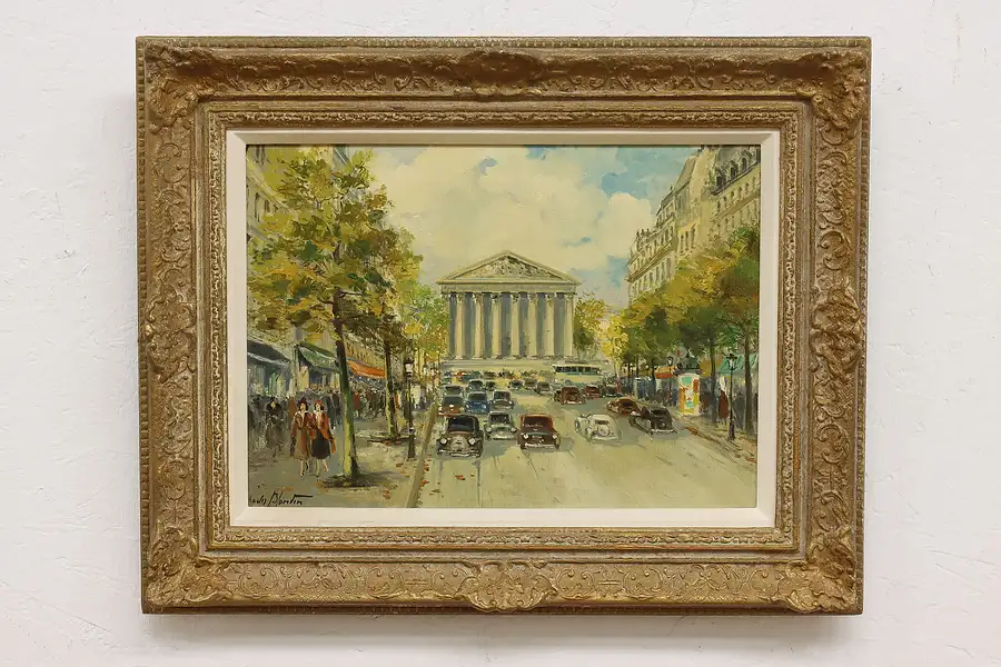 Main image of La Madeleine Paris Vintage Original Painting, Blondin 24.5"