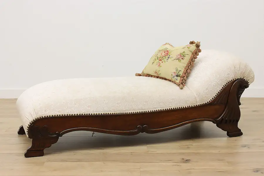 Main image of Victorian Antique Fainting Couch or Chaise Lounge, Dragons