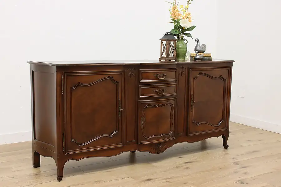 Main image of Country French Vintage Carved Cherry Sideboard or TV Console