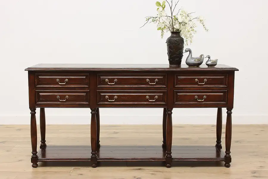 Main image of Farmhouse Maple Sideboard, Server or TV Console, Alder