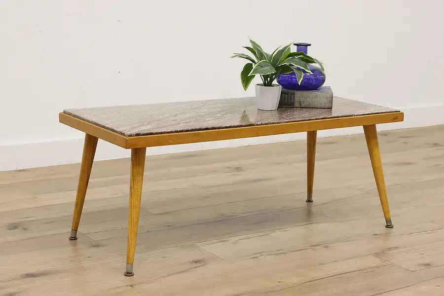 Main image of Midcentury Modern Vintage Marble Top Coffee Table