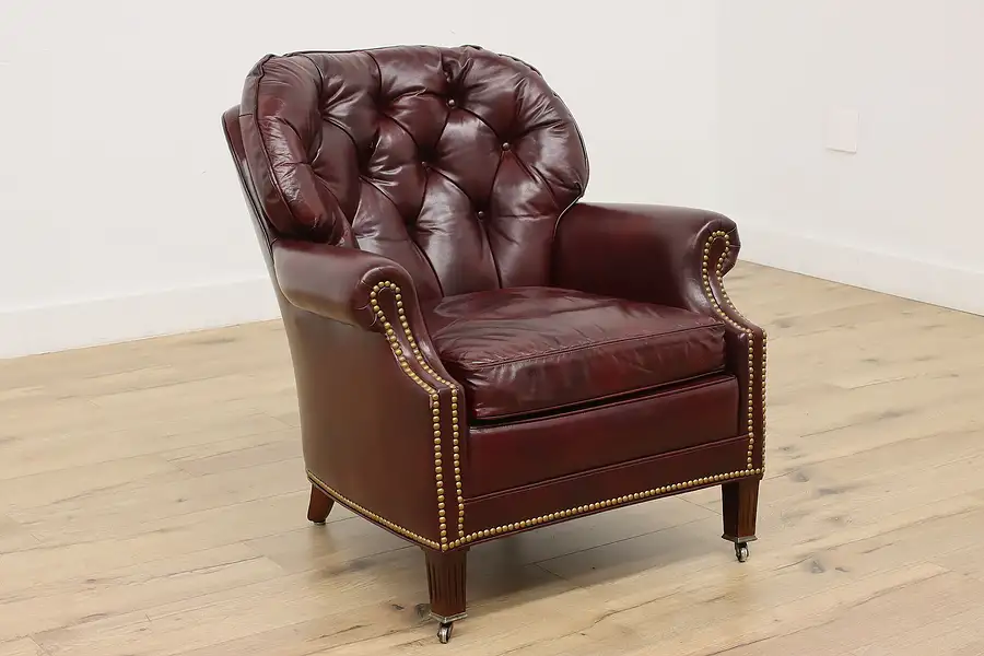 Main image of Chesterfield Vintage Leather Library Chair Hancock & Moore