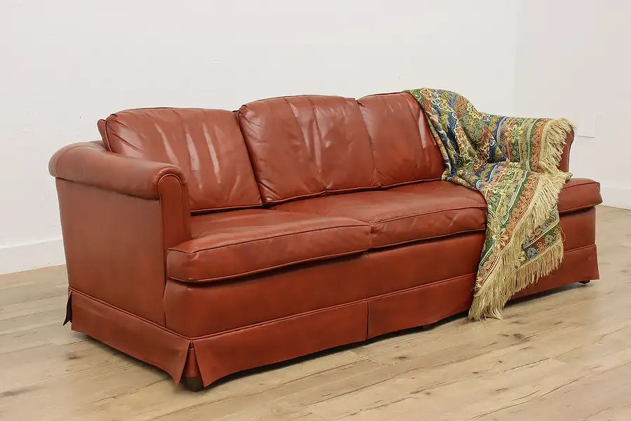 Main image of Traditional Vintage Rusty Leather Sofa or Couch