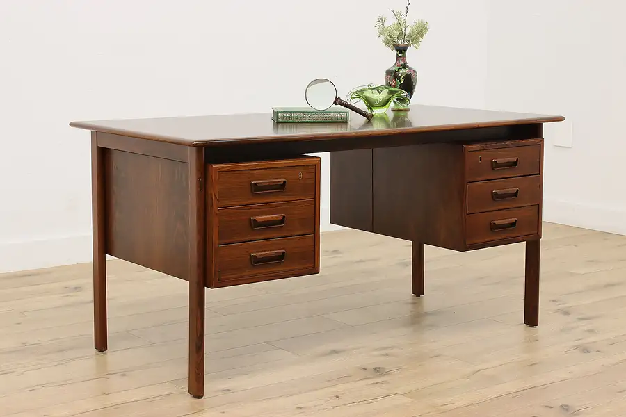 Main image of Midcentury Modern Danish Vintage Rosewood Office Desk